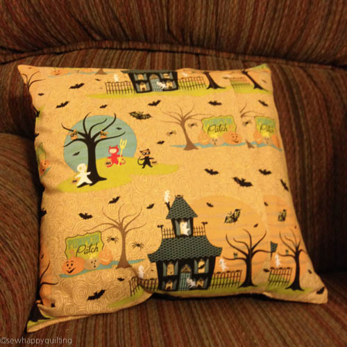 Finished pillow -back view